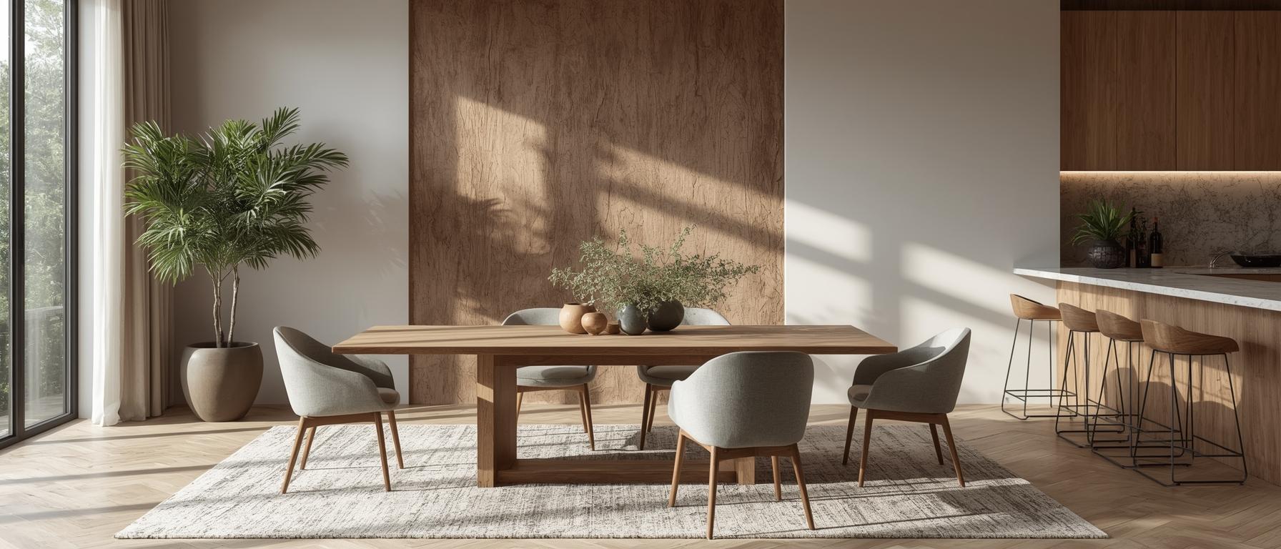Wandgestaltung, Barbereich und natürliche Elemente